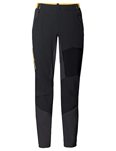 VAUDE Mens Scopi Pants Iii Schwarz - Leichte sportliche Herren Softshell Tourenhose, Größe 50 - Farbe Black - Yellow von VAUDE