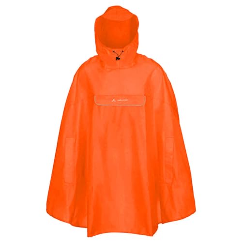 VAUDE Valdipino Rad-Regenponcho - Leicht, Wasserdicht & Umweltfreundlich | Bluesign®-zertifiziert | mit Eco Finish | Integrierte Tasche Green Shape-Label, Orange, Gr. XXL von VAUDE