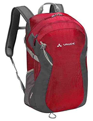 VAUDE Wanderrucksack Grimming Rot 24 l, wasserdichter Rucksack Damen & Herren, leichter Trekkingrucksack mit Rückenbelüftung, praktisches Laptopfach von VAUDE