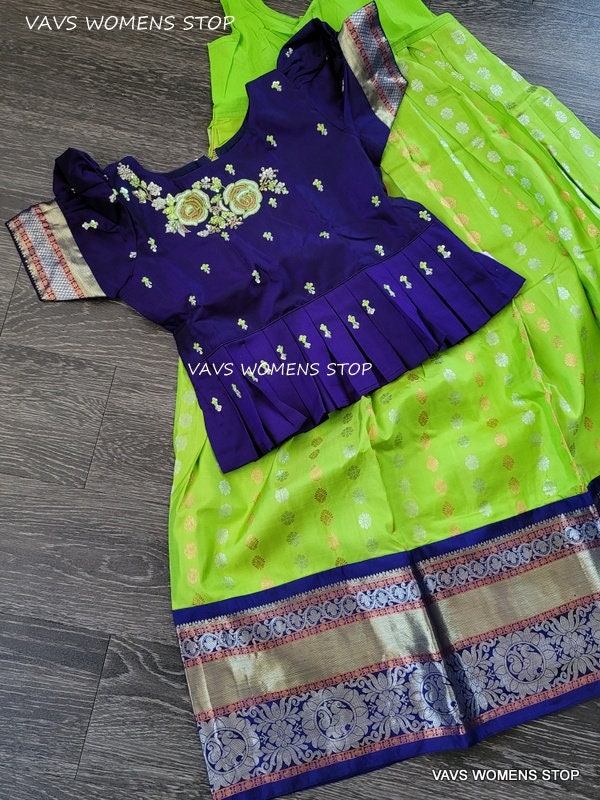 Designer Pure Kanchi Lehenga/Langa Bluse Ethno Wear Passend Für 7 Jahre - 8 Versandfertiger Versand Aus Texas, Usa von VAVSWomensStop