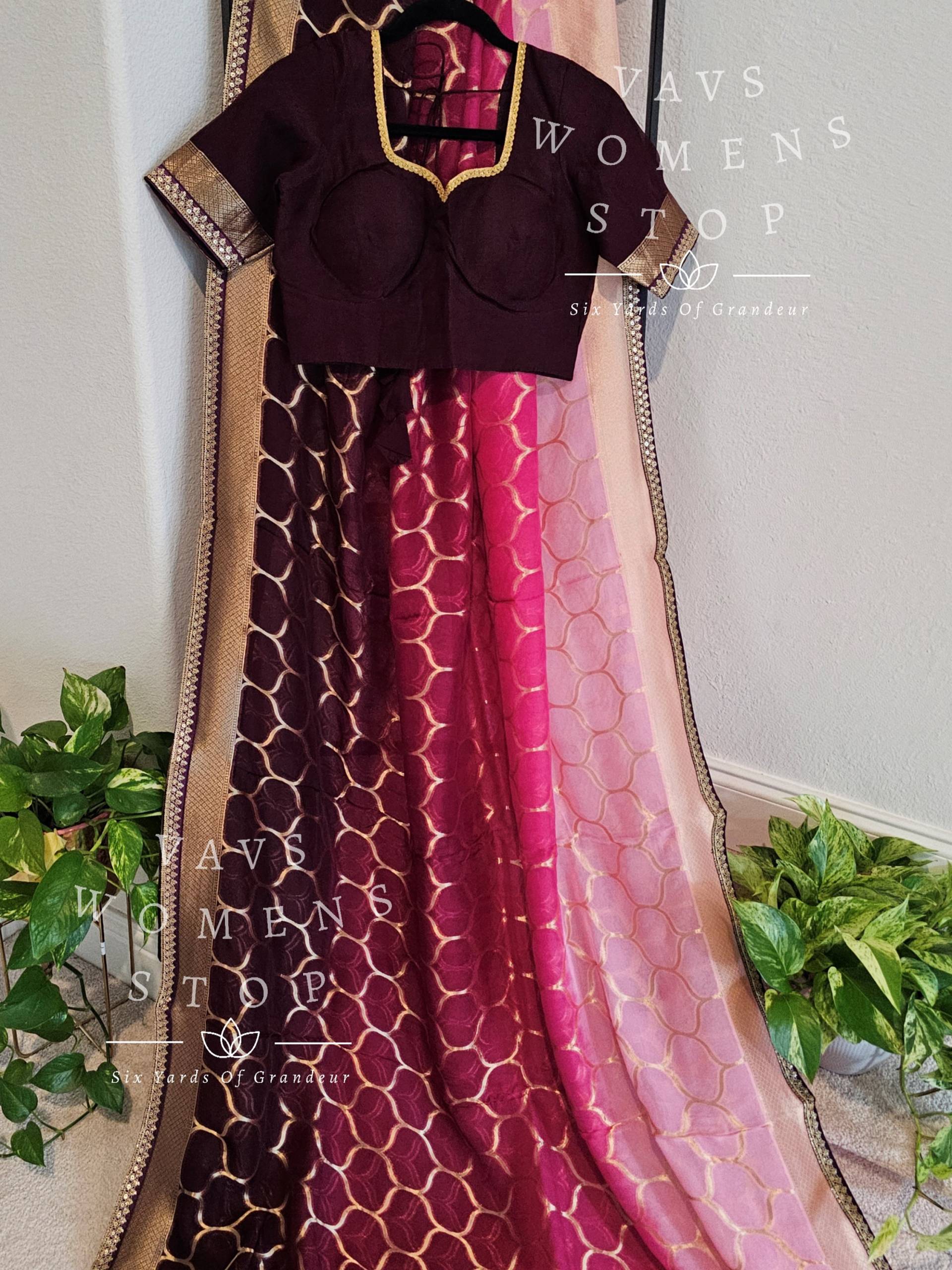 Reine Kora Organza Cocktailparty Saree - Bluse Größe 36 Erweitert Bis 42 Versandfertig Aus Texas, Usa Vavs Damen Stop von VAVSWomensStop