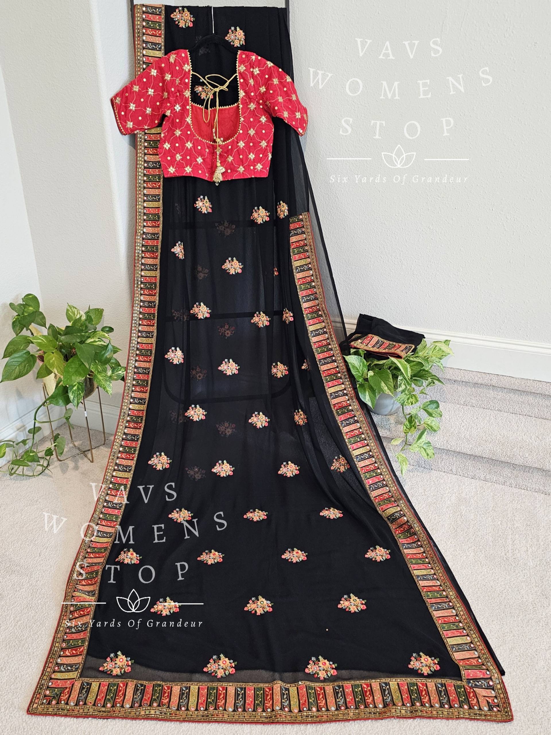 Inspiriert Sabyasachi Designer Georgette Saree Mit Genähten Gotapati Arbeit Bluse Größe 36 Erstreckt Sich Auf 42 Schöne Sammlung Von Sarees von VAVSWomensStop