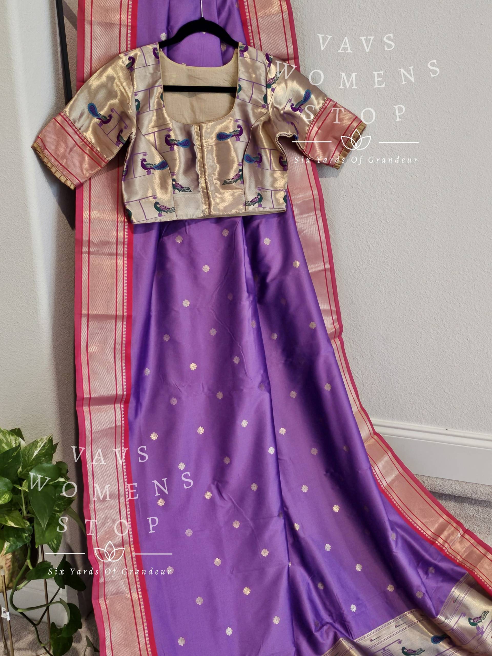 Semi Benarasi Paithani Soft Silk Designer Saree - Bluse Größe 36 Reicht Bis 42 Versandfertig Aus Texas, Usa Vavs Womens Halt von VAVSWomensStop