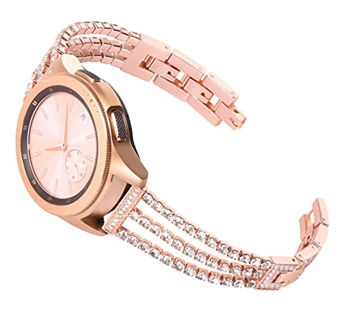 20 22mm Frauen Watch Strap Compatible With Samsung Galaxy Uhr aktiv 2 44mm 40mm Armband Compatible With Galaxieuhr 46mm 42mm S3 Huawei GT 2E Gurt (Color : Rose gold, Size : 20mm amazfit bip) von vazzic