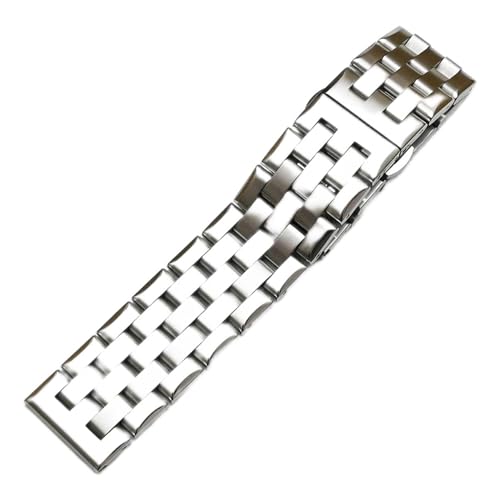 vazzic 18mm 20mm 22mm Edelstahl Uhrenarmband Strap Schmetterling Schnalle Tauchen Männer Sport Ersatz Watchband Armband Armband Gürtel (Color : Silver, Size : 20mm) von vazzic