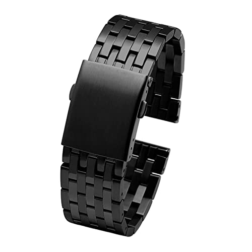 VAZZIC 22mm 24mm 26mm 28mm 30mm Edelstahl Watch Strap Compatible With Diesel for DZ4316 DZ7395 DZ7305. Männer metall feste armband band armband (Color : B Black, Size : 22mm) von vazzic