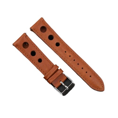 VAZZIC ENICEN Massivfarbband Armband Echtes Leder Handstich Vintage Strap Compatible With Rolex Watch Armbands Gurt 18mm 20mm 22mm 24mm for Männer (Color : Yellow Brown, Size : 24mm) von VAZZIC