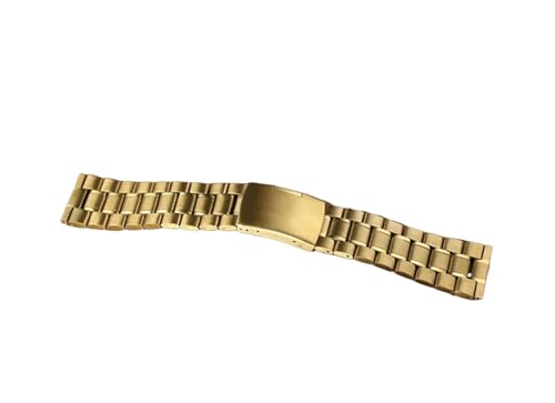 VAZZIC ENICEN Massive Edelstahl Armband for Männer Frauen Uhren Metallbänder 14mm 16mm 18mm 19mm 20 21mm 22 24mm 26mm Faltschnalle Band (Color : Gold, Size : 21mm) von vazzic