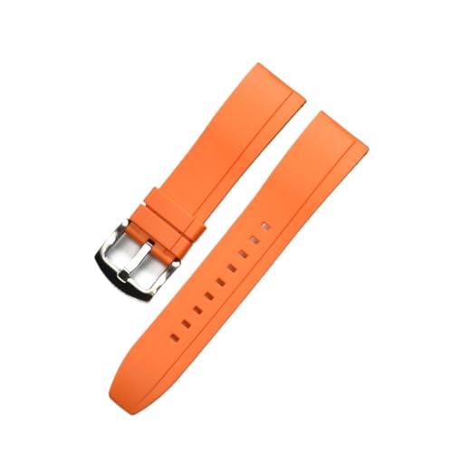 vazzic Quick Release Armbands Qualität Silikon-Gummi-Uhr-Träger 20mm 22mm 24mm wasserdichte tauchen männer Uhren Zubehör (Color : Orange silver, Size : 24mm) von vazzic
