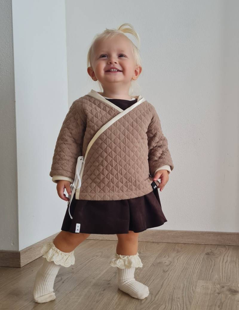 Kids Autumn Quilted Wrap Jacket, Newborn Jacket With Drawstring, Baby Wrap Bomber Jacket, Unisex Organic Muslin Clothing, Loose von VAdesignKIDS