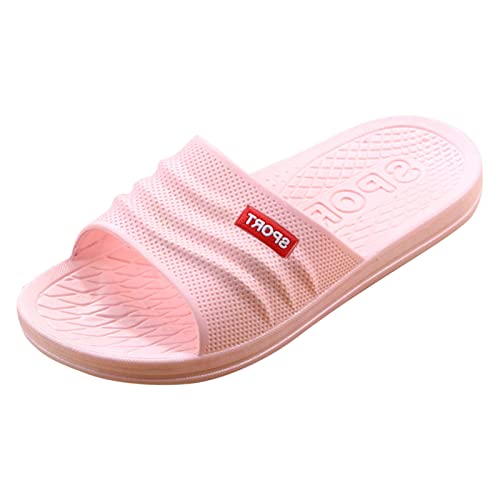 Badelatschen Damen Sandalen Damen Paar Schuhe rutschfeste Open Toe Hausschuhe Sommer Home Badezimmer Plateau Hausschuhe Badeschuhe Damen Slides Slippers Hausschuhe (Red, 39) von VBEDKDEB