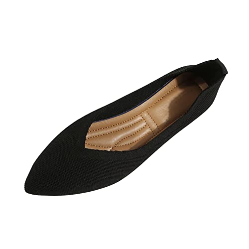 Ballerina Schuhe Damen 2025 Weiches Flach Ballerinas Atmungsaktive Bequeme Freizeitschuhe Frauen Spitze Zehe Schlupfschuhe Slip On rutschfeste Slipper Leichte Reise Wanderschuhe (39) von VBEDKDEB