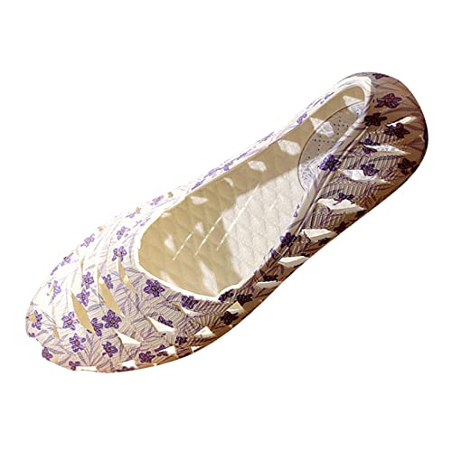 Ballerina Schuhe Damen Bequeme Flache Ballerinas Damenschuhe flacher Boden lässige atmungsaktive hohle Freizeitschuhe weicher Boden Baotou Mutterschuhe Strand Blumen hohle Mesh-Ballerinas (Purple, 37) Ballerina Schuhe Damen Bequeme Flache Ballerinas Damenschuhe flacher Boden lässige atmungsaktive hohle Freizeitschuhe weicher Boden Baotou Mutterschuhe Strand Blumen hohle Mesh-Ballerinas (Purple, 37) von VBEDKDEB