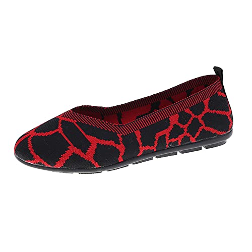 Ballerina Schuhe Damen Bequeme Flache Ballerinas Mode Frühling Damen Freizeitschuhe Flacher Boden Runde Zehe Leichtes Mesh Atmungsaktiv Bequem Farbblockmuster Eleganter Stil Rote Ballerinas (Red, 42) Ballerina Schuhe Damen Bequeme Flache Ballerinas Mode Frühling Damen Freizeitschuhe Flacher Boden Runde Zehe Leichtes Mesh Atmungsaktiv Bequem Farbblockmuster Eleganter Stil Rote Ballerinas (Red, 42) von VBEDKDEB