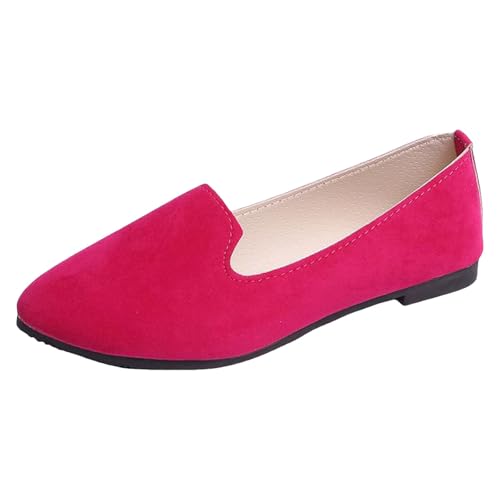Ballerina Schuhe Damen Classic Weiches rutschfeste Ballerinas Bequeme Arbeitsschuhe Wildleder Slipper 2025 Sommer Flach Walkingschuhe Leichte Fitness Reise Slip On Wanderschuhe (35) von VBEDKDEB