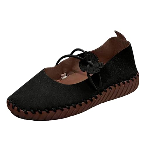 Ballerina Schuhe Damen Flach Ballerinas Bequeme Freizeitschuhe Elegant Strass Leichte 2025 Schlupfschuhe rutschfeste Slipper Frauen Reise Wanderschuhe Lässige Slip On Loafer (42) von VBEDKDEB