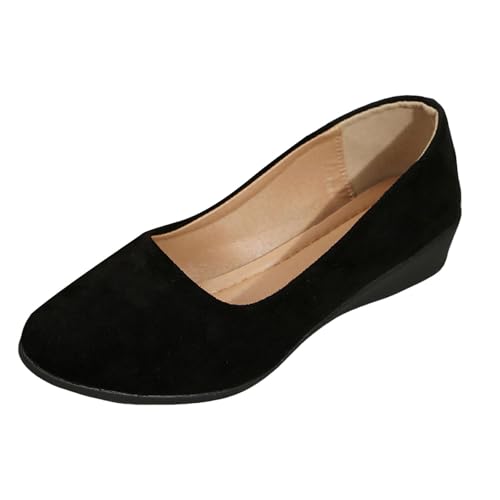 Ballerina Schuhe Damen Klassisch rutschfeste Ballerinas Einfarbig Arbeitsschuhe Bequeme Freizeitschuhe Slipper 2025 Sommer Flach Walkingschuhe Leichte Reise Slip On Wanderschuhe (42) von VBEDKDEB