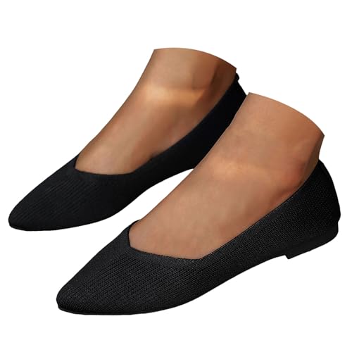 Ballerina Schuhe Damen Lässige Flach Ballerinas Bequeme Atmungsaktive Freizeitschuhe Frauen Spitze Zehe Schlupfschuhe rutschfeste Slipper 2025 Leichte Lässige Reise Wanderschuhe (39) von VBEDKDEB