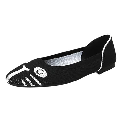 Cat Ballerina Schuhe Damen 2025 rutschfeste Wanderschuhe Bequeme Walkingschuhe Ballerinas Leichte Arbeitsschuhe Slipper Mesh Atmungsaktive Freizeitschuhe Reise Urlaub Schlupfschuhe (38) von VBEDKDEB