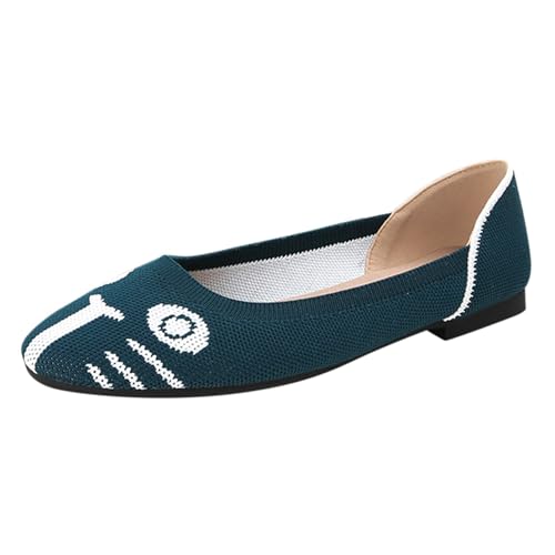 Cat Ballerina Schuhe Damen 2025 rutschfeste Wanderschuhe Bequeme Walkingschuhe Ballerinas Leichte Arbeitsschuhe Slipper Mesh Atmungsaktive Freizeitschuhe Reise Urlaub Schlupfschuhe (Navy, 38) von VBEDKDEB