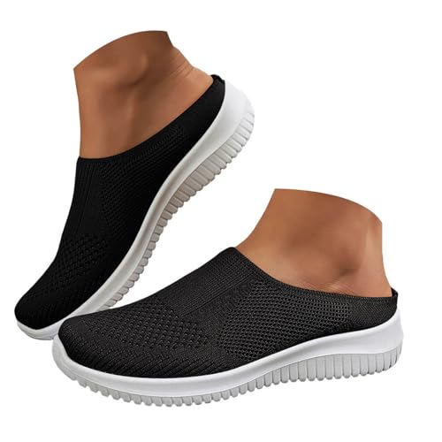 Damen Herren Clogs Pantolette Mules Flache Elegante Breite Füße Damen Sandalen Freizeit Hausschuhe Wanderschuhe Strandsandalen Leichte Mesh Sommerschuhe Sneaker Barfussschuhe Schlupfschuhe (37) von VBEDKDEB