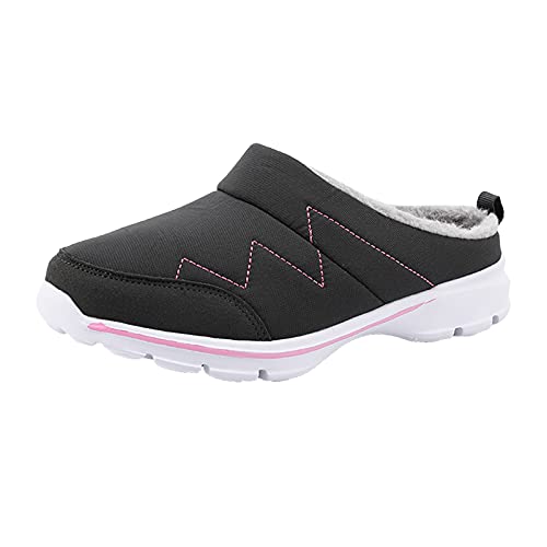 Damen Herren Clogs Pantolette Mules Slip samt auf Wärme Schuhe Verliebte Frauen beiläufige atmungsaktive Plus Textil für Mesh Gartenclogs Sneaker Walking Barfussschuhe (Grey, 42) von VBEDKDEB