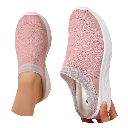 Damen Herren Clogs Pantolette Sabots Flache Elegante Breite Füße Damen Sandalen Freizeit Hausschuhe Wanderschuhe Strandsandalen Leichte Mesh Schlupfschuhe Sommerschuhe Sneaker Walking (39) von VBEDKDEB