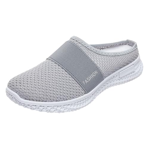 Damen Herren Clogs Pantolette Schlappen Orthopädische Schuhe Damen Walkingschuhe Leicht Weite Mesh Atmungsaktiv Casual Laufschuhe Bequeme Outdoor Sommerschuhe Sneaker Barfussschuhe (Grey, 39) von VBEDKDEB