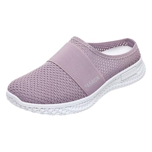 Damen Herren Clogs Pantolette Schlappen Orthopädische Schuhe Damen Walkingschuhe Leicht Weite Mesh Atmungsaktiv Casual Laufschuhe Bequeme Outdoor Sommerschuhe Sneaker Barfussschuhe (Purple, 38) von VBEDKDEB