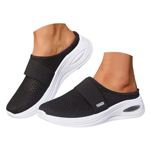 Damen Herren Clogs Pantolette Schlupfschuhe Flache Elegante Breite Füße Damen Sandalen Freizeit Hausschuhe Wanderschuhe Strandsandalen Leichte Mesh Sommerschuhe Sneaker Walking Pantoffeln (40) von VBEDKDEB