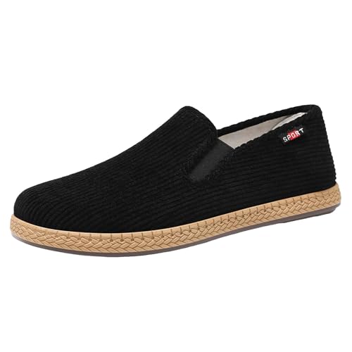 Freizeitschuhe Herren Slipper Einfarbige, Flache Freizeitschuhe für Herren. Schlupfschuhe aus Stoff mit atmungsaktiver Zehenkappe. Oberbekleidung mit Trendiger Slipper Mokassins für (41) von VBEDKDEB