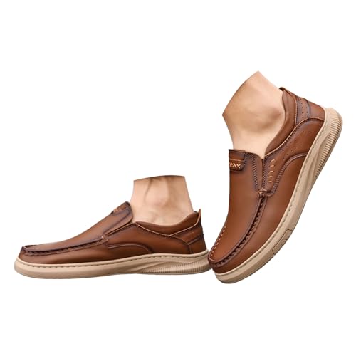 Freizeitschuhe Herren Slipper Herren Freizeitschuhe Sneakers Fashion Design Sportschuhe Slip Bequeme Slipper Weiße Sneaker (Brown, 38) von VBEDKDEB