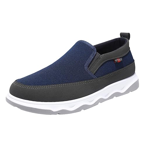 Freizeitschuhe Herren Slipper Herren Segeltuchschuhe, sportlich, lässig, koreanische Version des modischen Trends, atmungsaktive Slip Herrenschuhe Sneaker Schwarz (Blue, 41) von VBEDKDEB