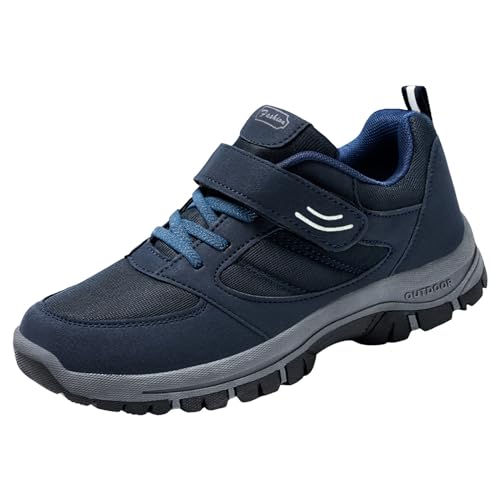 Freizeitschuhe Herren Slipper Männer Casual Schuhe Modische Muster Einfarbig Einfache Dicke Sohle Haken Schleife Vier Saison Sport Schuhe Tanzschuhe Herren (Blue, 42) von VBEDKDEB