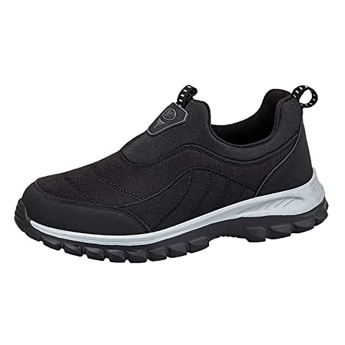 Freizeitschuhe Herren Slipper Paar Herren Winter warme ältere rutschfeste Slip Wanderschuhe Mode leichte Freizeitschuhe Slipper Mokassins für (42) von VBEDKDEB