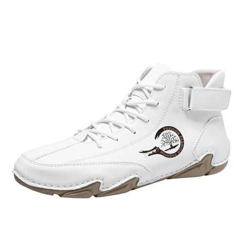 Freizeitschuhe Herren Slipper Winter Überzieh Oberbekleidung, modische, Klassische Kurzstiefel, atmungsaktive PU Kühlstiefel Gummistiefel Herren (White, 40) von VBEDKDEB