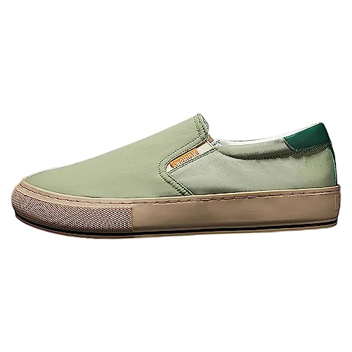 Freizeitschuhe Herren Slipper leinwand Herrenschuhe koreanische Version des Trends von EIS Tuch atmungsaktive Board Schuhe Freizeitschuhe Slip On Sneaker Herren (Green, 40) von VBEDKDEB