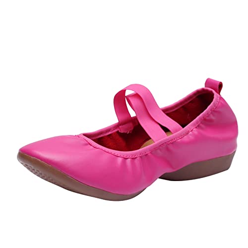 Gesundheitsschuhe Damen Ballerinas Damen rutschfeste Keile runde Zehen atmungsaktive Tanzschuhe Schwarze Ballerina Damen Mokassins Damen (Hot Pink, 41) von VBEDKDEB