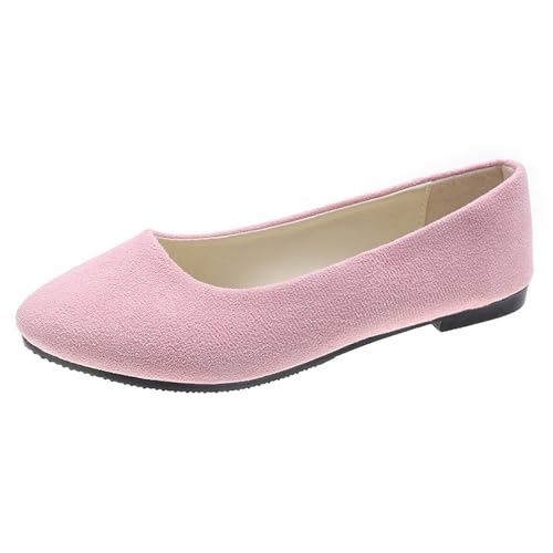 Keilabsatz Ballerina Schuhe Damen Klassisch Wildleder Ballerinas Bequeme Arbeitsschuhe Frauen Schlupfschuhe rutschfeste Slipper Lässige Spitze Zehe Abendschuhe 2025 Reise Wanderschuhe (37) von VBEDKDEB