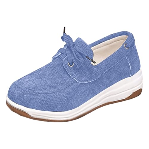Loafer Damen Flache Mokassins Slipper Flache Denim Loafer zum Schnüren für Damen, modische und vielseitige Slip On Freizeitschuhe mit geschlossener Zehenpartie Schlupfschuhe Slip on Komfort (Blue, 40) Loafer Damen Flache Mokassins Slipper Flache Denim Loafer zum Schnüren für Damen, modische und vielseitige Slip On Freizeitschuhe mit geschlossener Zehenpartie Schlupfschuhe Slip on Komfort (Blue, 40) von VBEDKDEB