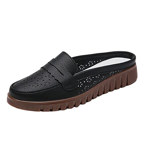 Loafer Damen Flache Mokassins Slipper Freizeit Damen Hollow Four Seasons Soft Sole Non Slip Wedges Round Toe Atmungsaktive On Lazy Shoes Hausschuhe Schlupfschuhe Slip on Bequemschuhe Flach (39) von VBEDKDEB