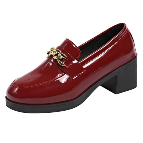 Loafer Damen Flache Mokassins Slipper Glänzende Loafer für Damen mit dicken Absätzen und runden Zehen, modische Slip On High Heels Schleife, Freizeitschuhe Halbschuhe Schlupfschuhe Bequem Flach (41) Loafer Damen Flache Mokassins Slipper Glänzende Loafer für Damen mit dicken Absätzen und runden Zehen, modische Slip On High Heels Schleife, Freizeitschuhe Halbschuhe Schlupfschuhe Bequem Flach (41) von VBEDKDEB