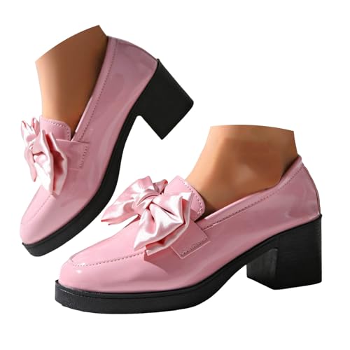 Loafer Damen Flache Mokassins Slipper Glänzende Loafer für Damen mit dicken Absätzen und runden Zehen, modische Slip On High Heels Schleife, Freizeitschuhe Halbschuhe Schlupfschuhe Bequem Flach (39) Loafer Damen Flache Mokassins Slipper Glänzende Loafer für Damen mit dicken Absätzen und runden Zehen, modische Slip On High Heels Schleife, Freizeitschuhe Halbschuhe Schlupfschuhe Bequem Flach (39) von VBEDKDEB