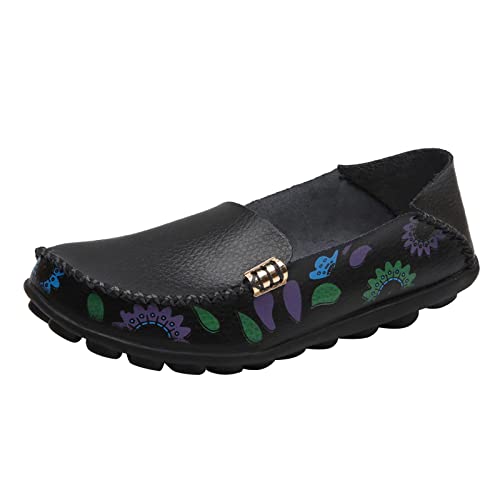 Loafer Damen Flache Mokassins Slipper Mode Frauen atmungsaktive Spitze up Schuhe Wohnung beiläufige Halbschuhe Bequem Bequemschuhe Komfort (39) von VBEDKDEB