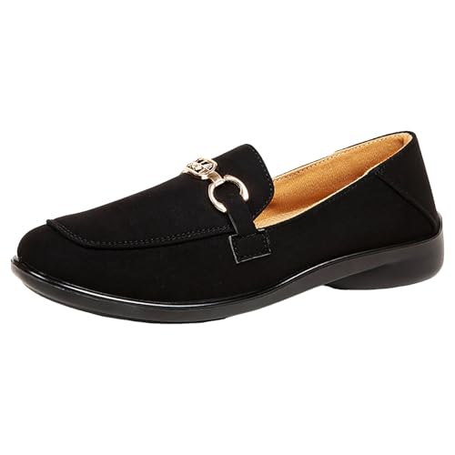 Loafer Damen Flache Slipper Mokassins Atmungsaktive, leichte Mama Schuhe für Frühling und Damen; Slip Doodle mit weicher Sohle; Freizeitarbeit Halbschuhe Schlupfschuhe Bequemschuhe Komfort (40) von VBEDKDEB