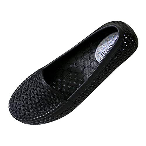 Loafer Damen Flache Slipper Mokassins Damenschuhe Flacher Boden beiläufige atmungsaktive Hohle Freizeitschuhe weicher Baotou Mutterschuhe Strand Schuhe Halbschuhe Slip on Bequemschuhe Komfort (40) von VBEDKDEB