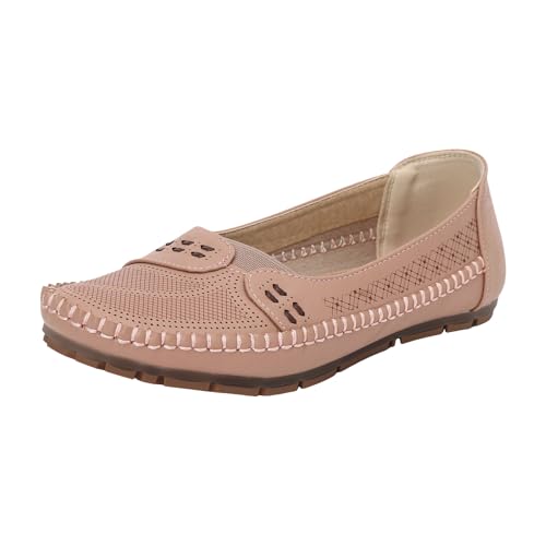 Loafer Damen Flache Slipper Mokassins Slip On Damen Walking Flache Loafer Freizeitschuhe Wanderschuhe für Bequem Slip on Bequemschuhe Flats (41) von VBEDKDEB