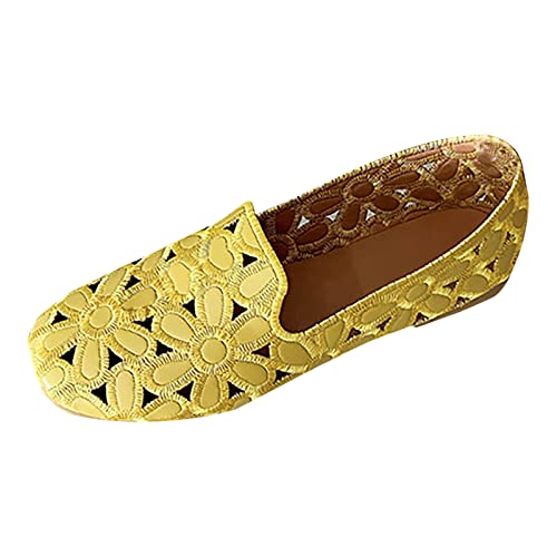 Loafer Damen Mokassins Flache Slipper Ankunfts Schwarz Frauen atmungsaktives PU Ballett Leichter weicher runder Beleg Ballerina Schlupfschuhe Slip on Bequemschuhe (A, 40) von VBEDKDEB