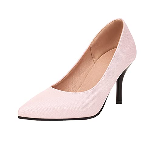 Pumps Damen einfarbig Spitzschuh dünne High Heel Casual Single Schuhe Keilabsatz Pumps (37) von VBEDKDEB