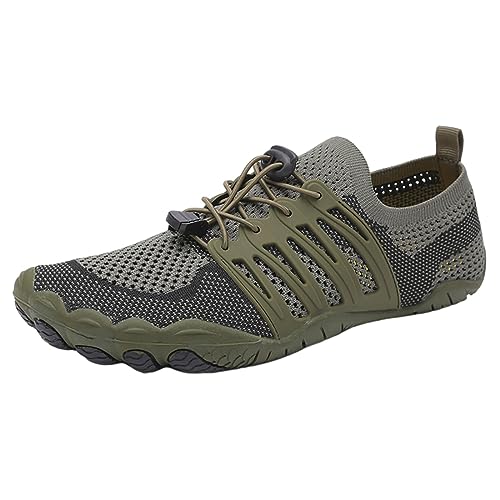 Schwimmschuhe Herren Wasserschuhe Radfahren Wanderschuhe Strand Schwimmschuhe Waten Streaming Indoor Training Yoga Sport atmungsaktiv dicker Boden Barfussschuhe Herren Barfussschuhe Herren (Green, 44) von VBEDKDEB